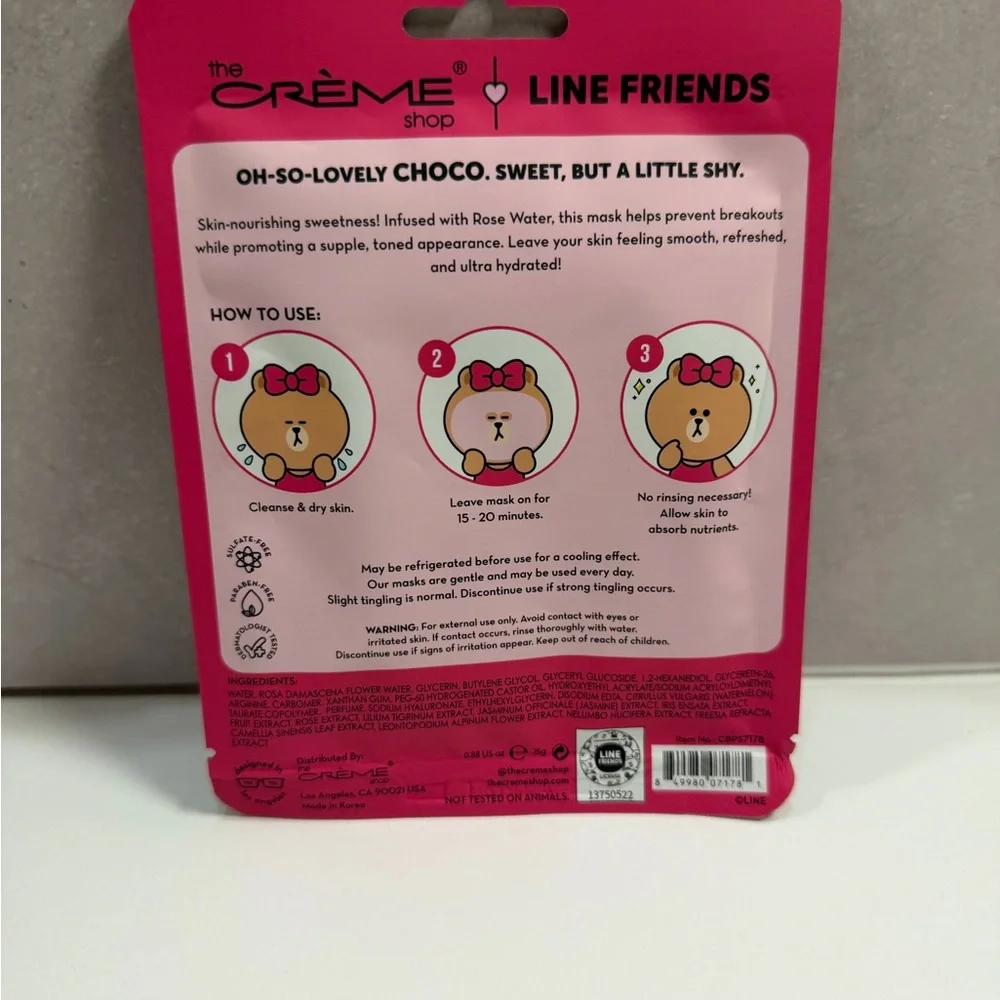 🩷5/$10 Creme shop Pink Printed Face Mask - Picture 4 of 5